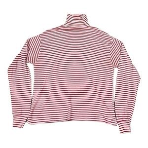 90s red and white pin stripe Waldo turtleneck top women's large